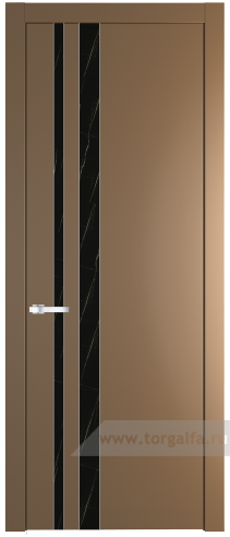 Дверь со стеклом ProfilDoors 20PW Неро мрамор с молдингом Серебро (Перламутр золото)