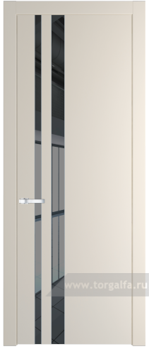 Дверь со стеклом ProfilDoors 20PW Зеркало Grey с молдингом Серебро (Кремовая Магнолия (RAL 120-04))