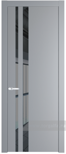 Дверь со стеклом ProfilDoors 20PW Зеркало Grey с молдингом Серебро (Смоки (RAL 870-02))