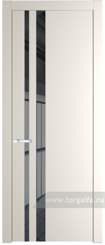 Дверь со стеклом ProfilDoors 20PW Зеркало Grey с молдингом Серебро (Перламутр белый)
