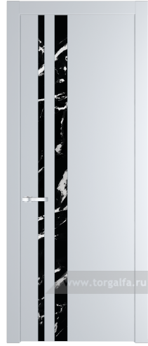 Дверь со стеклом ProfilDoors 20PW Нефи черный узор серебро с молдингом Серебро (Вайт (RAL 110 96 02))