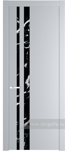 Дверь со стеклом ProfilDoors 20PW Нефи черный узор серебро с молдингом Серебро (Лайт Грей (RAL 870-01))