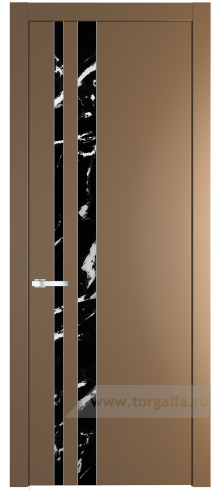 Дверь со стеклом ProfilDoors 20PW Нефи черный узор серебро с молдингом Серебро (Перламутр золото)