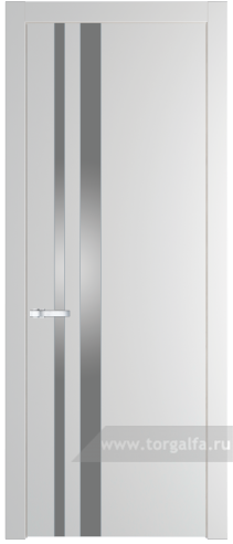 Дверь со стеклом ProfilDoors 20PW Lacobel Серебряный лак с молдингом Серебро (Крем Вайт (RAL 120-02))