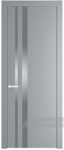 Дверь со стеклом ProfilDoors 20PW Lacobel Серебряный лак с молдингом Серебро (Смоки (RAL 870-02))