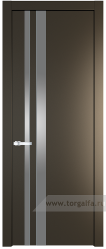 Дверь со стеклом ProfilDoors 20PW Lacobel Серебряный лак с молдингом Серебро (Перламутр бронза)
