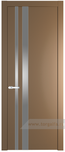 Дверь со стеклом ProfilDoors 20PW Lacobel Серебряный лак с молдингом Серебро (Перламутр золото)