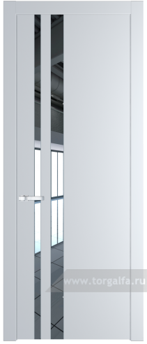 Дверь со стеклом ProfilDoors 20PW Зеркало с молдингом Серебро (Вайт (RAL 110 96 02))