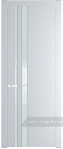 Дверь со стеклом ProfilDoors 20PW Lacobel Белый лак с молдингом Серебро (Вайт (RAL 110 96 02))