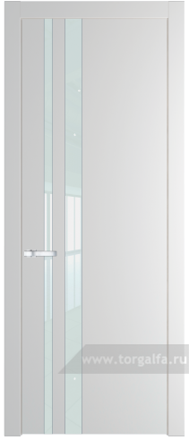 Дверь со стеклом ProfilDoors 20PW Lacobel Белый лак с молдингом Серебро (Крем Вайт (RAL 120-02))