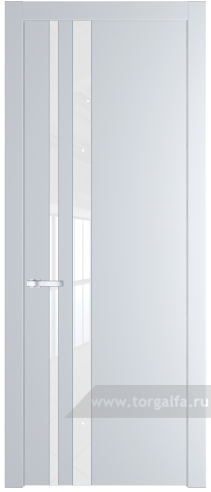 Дверь со стеклом ProfilDoors 20PW Лак классик с молдингом Серебро (Вайт (RAL 110 96 02))