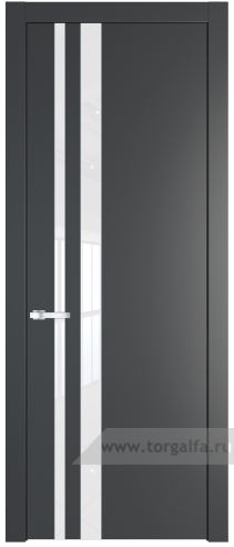Дверь со стеклом ProfilDoors 20PW Лак классик с молдингом Серебро (Графит (Pantone 425С))