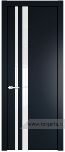 Дверь со стеклом ProfilDoors 20PW Лак классик с молдингом Серебро (Нэви Блу (RAL 7016))