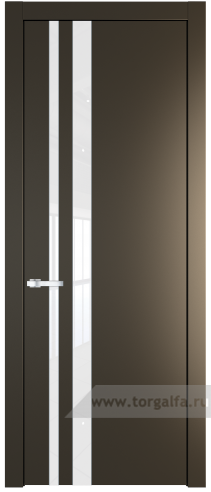 Дверь со стеклом ProfilDoors 20PW Лак классик с молдингом Серебро (Перламутр бронза)