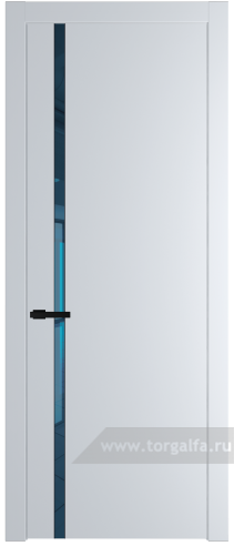 Дверь со стеклом ProfilDoors 21PW Зеркало Blue с молдингом Черный матовый (Вайт (RAL 110 96 02))