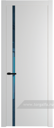 Дверь со стеклом ProfilDoors 21PW Зеркало Blue с молдингом Черный матовый (Крем Вайт (RAL 120-02))