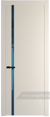 Дверь со стеклом ProfilDoors 21PW Зеркало Blue с молдингом Черный матовый (Кремовая Магнолия (RAL 120-04))