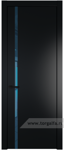 Дверь со стеклом ProfilDoors 21PW Зеркало Blue с молдингом Черный матовый (Блэк)