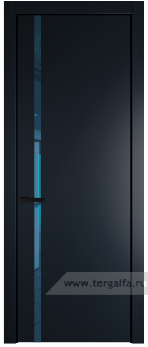 Дверь со стеклом ProfilDoors 21PW Зеркало Blue с молдингом Черный матовый (Нэви Блу (RAL 7016))