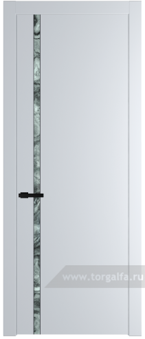 Дверь со стеклом ProfilDoors 21PW Атриум серебро с молдингом Черный матовый (Вайт (RAL 110 96 02))