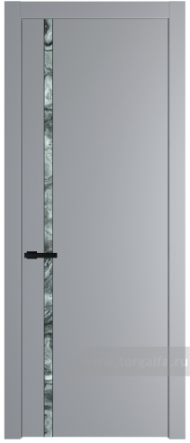 Дверь со стеклом ProfilDoors 21PW Атриум серебро с молдингом Черный матовый (Смоки (RAL 870-02))