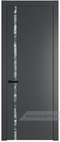Дверь со стеклом ProfilDoors 21PW Атриум серебро с молдингом Черный матовый (Графит (Pantone 425С))