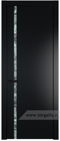 Дверь со стеклом ProfilDoors 21PW Атриум серебро с молдингом Черный матовый (Блэк)