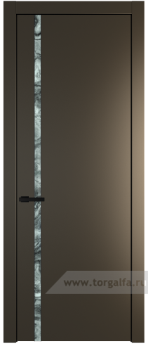 Дверь со стеклом ProfilDoors 21PW Атриум серебро с молдингом Черный матовый (Перламутр бронза)