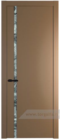 Дверь со стеклом ProfilDoors 21PW Атриум серебро с молдингом Черный матовый (Перламутр золото)