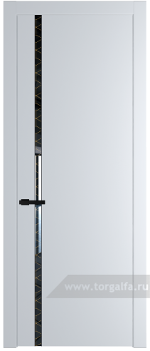 Дверь со стеклом ProfilDoors 21PW Лоран узор золото с молдингом Черный матовый (Вайт (RAL 110 96 02))