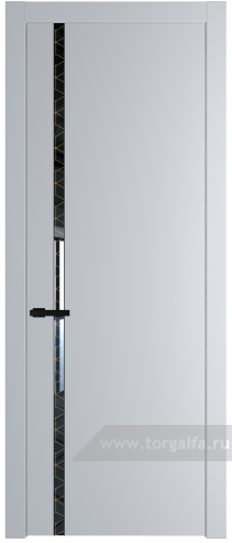 Дверь со стеклом ProfilDoors 21PW Лоран узор золото с молдингом Черный матовый (Лайт Грей (RAL 870-01))