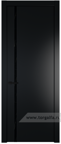 Дверь со стеклом ProfilDoors 21PW Неро мрамор с молдингом Черный матовый (Блэк)