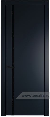 Дверь со стеклом ProfilDoors 21PW Неро мрамор с молдингом Черный матовый (Нэви Блу (RAL 7016))