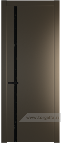 Дверь со стеклом ProfilDoors 21PW Неро мрамор с молдингом Черный матовый (Перламутр бронза)