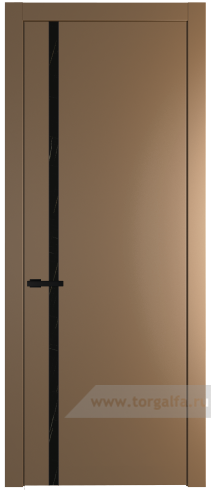 Дверь со стеклом ProfilDoors 21PW Неро мрамор с молдингом Черный матовый (Перламутр золото)