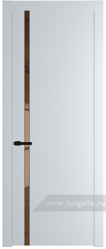 Дверь со стеклом ProfilDoors 21PW Зеркало Bronza с молдингом Черный матовый (Вайт (RAL 110 96 02))