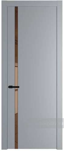 Дверь со стеклом ProfilDoors 21PW Зеркало Bronza с молдингом Черный матовый (Смоки (RAL 870-02))