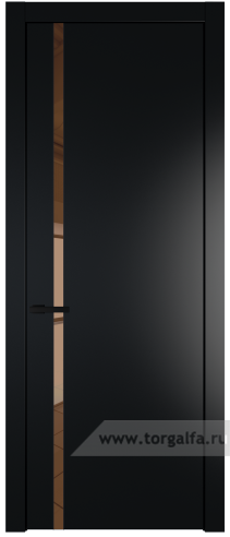 Дверь со стеклом ProfilDoors 21PW Зеркало Bronza с молдингом Черный матовый (Блэк)