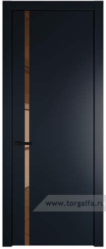 Дверь со стеклом ProfilDoors 21PW Зеркало Bronza с молдингом Черный матовый (Нэви Блу (RAL 7016))
