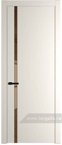 Дверь со стеклом ProfilDoors 21PW Зеркало Bronza с молдингом Черный матовый (Перламутр белый)