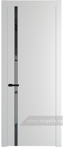 Дверь со стеклом ProfilDoors 21PW Зеркало Grey с молдингом Черный матовый (Крем Вайт (RAL 120-02))