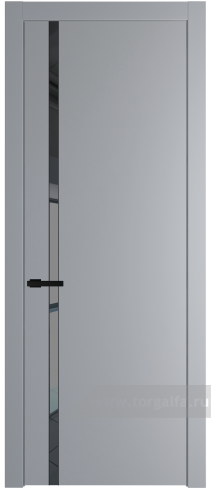 Дверь со стеклом ProfilDoors 21PW Зеркало Grey с молдингом Черный матовый (Смоки (RAL 870-02))