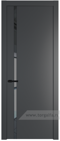 Дверь со стеклом ProfilDoors 21PW Зеркало Grey с молдингом Черный матовый (Графит (Pantone 425С))