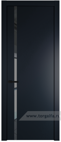 Дверь со стеклом ProfilDoors 21PW Зеркало Grey с молдингом Черный матовый (Нэви Блу (RAL 7016))