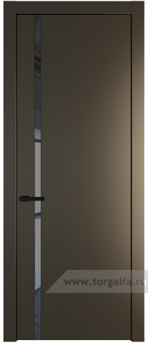 Дверь со стеклом ProfilDoors 21PW Зеркало Grey с молдингом Черный матовый (Перламутр белый)