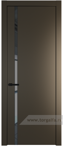 Дверь со стеклом ProfilDoors 21PW Зеркало Grey с молдингом Черный матовый (Перламутр бронза)