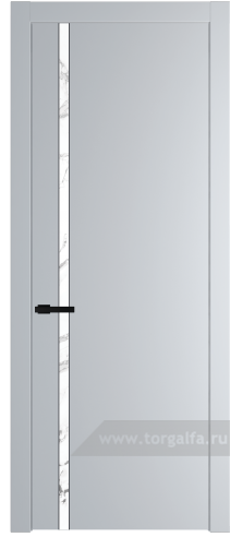 Дверь со стеклом ProfilDoors 21PW Нефи белый узор серебро с молдингом Черный матовый (Лайт Грей (RAL 870-01))