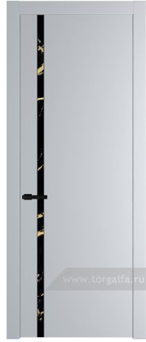 Дверь со стеклом ProfilDoors 21PW Нефи черный узор золото с молдингом Черный матовый (Лайт Грей (RAL 870-01))