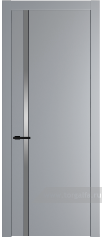 Дверь со стеклом ProfilDoors 21PW Lacobel Серебряный лак с молдингом Черный матовый (Смоки (RAL 870-02))