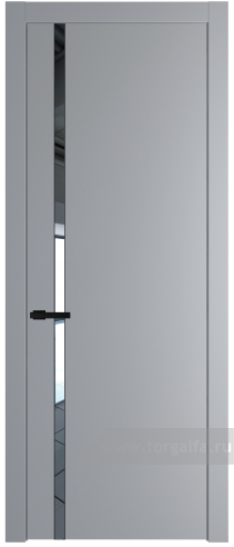 Дверь со стеклом ProfilDoors 21PW Зеркало с молдингом Черный матовый (Смоки (RAL 870-02))